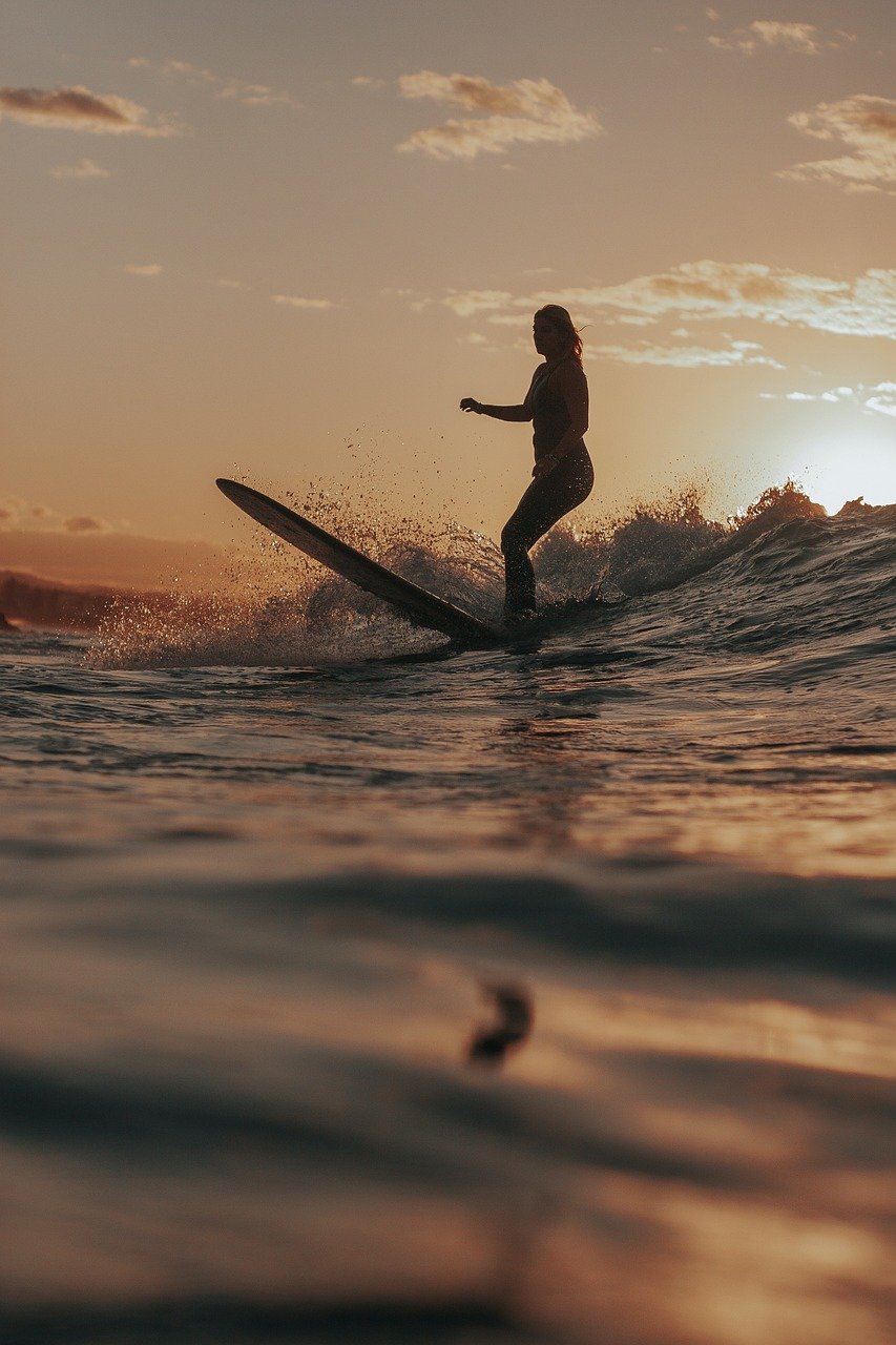 girl, surf, waves, surfer, female, woman, female surfer, phone wallpaper, surfing, surfboard, sea, ocean, watersports, nature, aesthetic wallpaper, iphone wallpaper